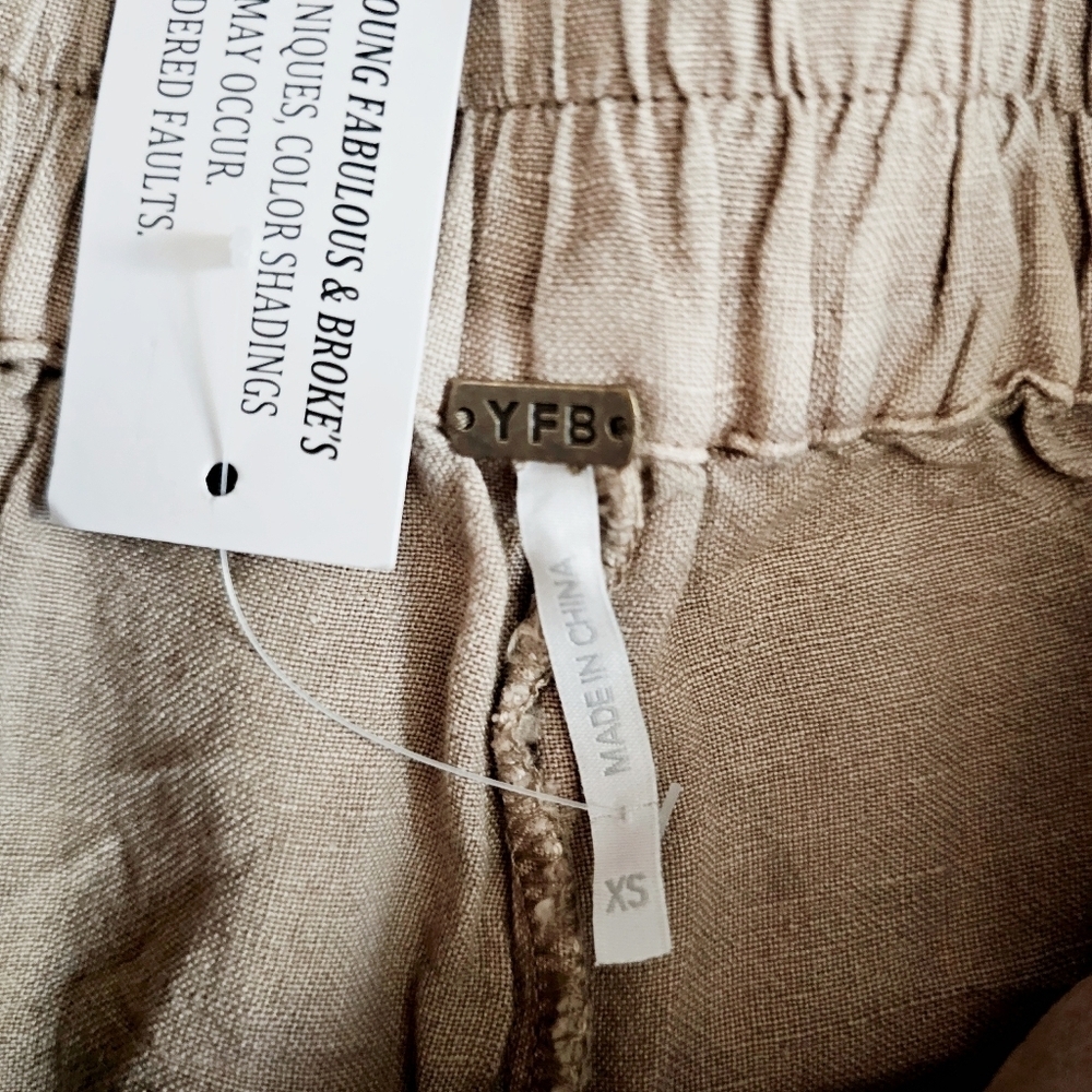Young Fabulous & Broke Anthropologie Easton Wide Leg Linen Pants Preppy XS NWT - Picture 10 of 13